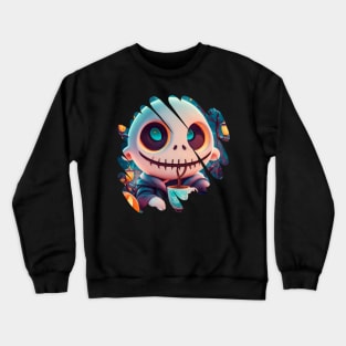 Cute Ghost Drinking Coffee Halloween Spooky Season Crewneck Sweatshirt